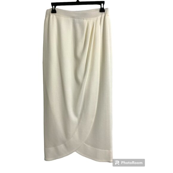 MISOOK Skirt Tulip Ruch Faux Wrap Off White size Small - Picture 1 of 8
